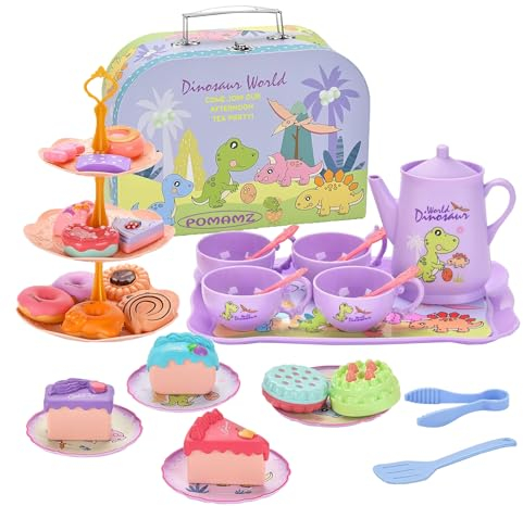 POMAMZ Juego de té para niñas pequeñas, Set de té para 3, 4, 5, 6 años, Regalo para niñas, Princesa y Cocina para niñas
