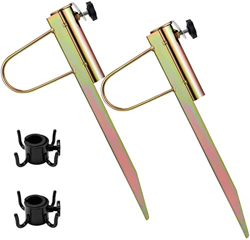 Ysislybin Bodenhülse Sonnenschirm, 2 Stück Rasendorn Sonnenschirm, Gartenschirm Schirmständer mit Haken Rasendorn für Sonnenschirm für Regenschirmdurchmesser 20-35 mm