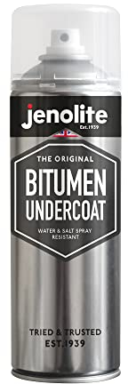 JENOLITE Underbody Seal Bitumen Spray Paint | Black | 500ml | Car Underseal Anti Corrosion Spray | Flexible Rust Protection Spray for Car Chassis & Car Underbody | Underbody Protection