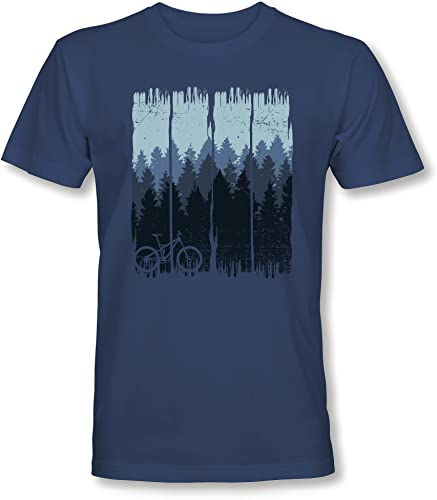 Fahrrad T-Shirt Herren : Bike Wood - Sport Tshirts Herren - Mountainbike Shirt (XXL)