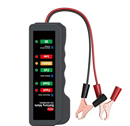 Povanjer Testeur de Batterie de Voiture,Analyseur de Batterie numérique - Testeur de Charge et de Tension de Batterie avec Affichage LED pour Voiture Camion SUV ATV Bateau