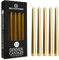 DECO EXPRESS Stabkerzen Set 6er, 10, 15 oder 50er, Lange Brenndauer bis zu 8 Std, Geruchslos(Gold, 15-er Set)