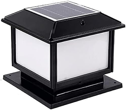 Lampada A Colonna per Recinzione Quadrata Luci per Palo A Energia Solare Montatura su Molo Lampada A Palo Vintage Portico Lampada A Testa A Colonna Recinzione Lampada A Colonna in Bronzo A LED per