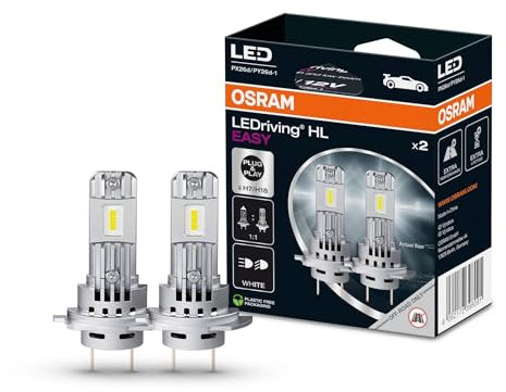 OSRAM LEDriving HL EASY ≜ H7/H18, LED high and low beam lamp, Cool White 6500K, no accessory needed, offroad use only - no ECE, 2 lamps