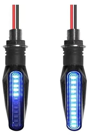 BUTUFYTR Blinkerleuchten Motorrad Moto Motorrad Blinker Licht 12V 48V 52V 60V Blinker Blinker Anzeige Zubehör(Blau)