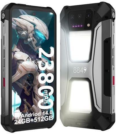 8849 Tank 2 Pro Outdoor Smartphone Android 14, 6,79 Outdoor Cellulare Senza Contratto con Proiettore, 24GB + 512GB IP68 Impermeabile Rugged Smartphone 23800mAh, Dual 4G SIM/GPS/OTG/Face ID/97dB