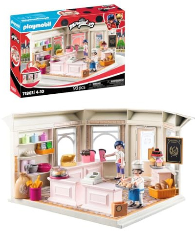 PLAYMOBIL | Miraculous | Französische Bäckerei | Spielzeug ab 4 Jahren | Geschenk für Kinder | Fördert Kreativität & Rollenspiel | Bäckerei zum Nachspielen & Interaktive Spielfunktionen | 71863