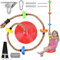 Herefun Corda per Arrampicata e Altalena, Altalena a Disco per Bambini, Portata Massima 200 kg, Altalena per Bambini da Esterno con Piattaforma e Gancio a Battente per Giardino Balcone (rosso)