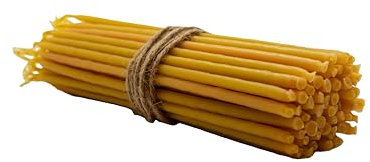 Orthodoxe Kirchenkerzen aus Bienenwachs – 55er-Set | 20cm lang, 5,0 mm Ø | Handgefertigte Ritualkerzen für Gebet, Meditation & Hausaltar – Natürlicher Honigduft, rußfrei, 50 Min. Brenndauer
