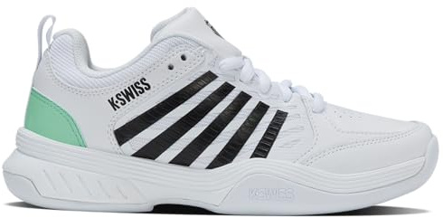 K-Swiss Damen Court Express 2 Carpet Tennis Shoe, White Neon Mint Black, 35.5 EU