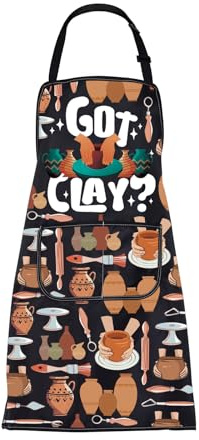 BNQL Pottery Artist Apron with Pockets Ceramic Artist Gifts Got Clay Potter Gift Ceramic Lover Gifts Pottery Maker Gifts Apron