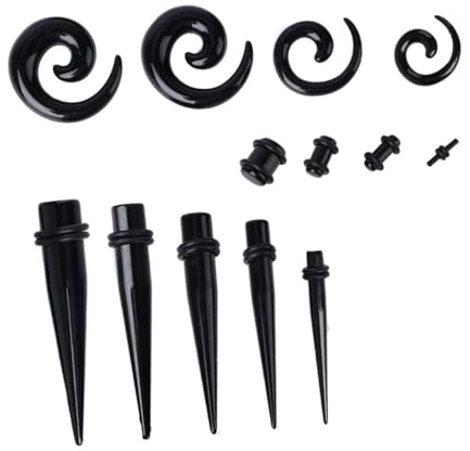 AKOOSY 54 pièces Set Dextensions Doreille Outils et pour Élargissement des Piercings sans Allergie pour Décoration Quotidienne