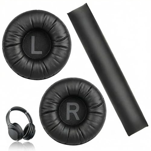 Coussinets d'oreille pour JBL Tune 500BT 510BT 520BT 450BT E40BT | Remplacement Mousse à Mémoire Coussin 70mm, Conception Ergonomique, avec Coussin Faisceau Tête, Noir