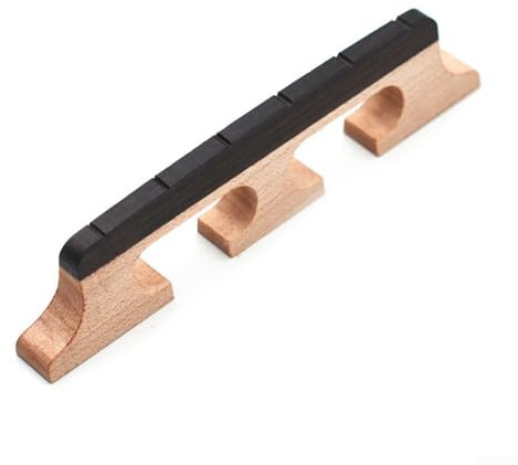 Puente de banjo de madera dura de 3 pies para modelos de cuerda de 4/5, componente de repuesto hecho de ébano denso para mejorar e integridad en instrumentos de cuerda (6 cuerdas)