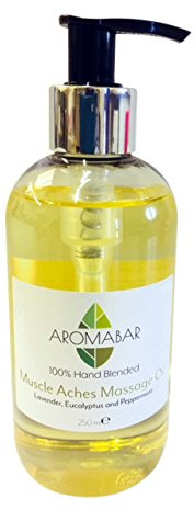 Aromabar Aceite de Masaje 250ml con Lavanda, Eucalipto y Menta - Aceite Corporal para Personas con Dolores Musculares - Adultos Interesados en Productos Naturales y Aromaterapia - Unisex - Gratis P&P