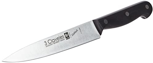 3 CLAVELES CUCHILLO FILETEAR PESCADO UNIBLOCK 17 cm-6,5 D 3C 01149, Rame, Negro