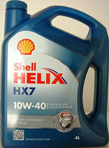 SHELL Olio motore Helix 10W-40 Olio parzialmente sintetico 4 L Compatibilità con VW Golf IV Hatchback 1J1 Golf V Hatchback 1K1 POLO 9N TOURAN 1T1, 1T2 Transporter V Van 7HA, 7HH, 7EA, 7EH