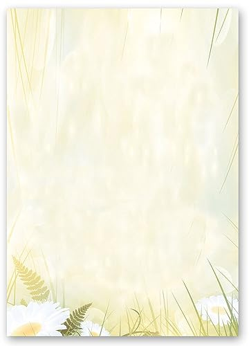 Motivpapper brevpapper MARGERITEN 20 ark DIN A4 90 g/m²