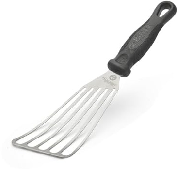 DE BUYER -4235.00 - fkofficium openwork flexibel spatel, svart | Flexibelt blad glider lätt under känslig mat, medan den slitsade designen gör att fett och vätskor kan rinna bort snabbt.