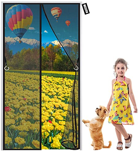 magnetisk skärmdörr, 100x230cm(39x91inch) gardin insekt skärm magnetisk gardin anti-mygginsekt handsfree tyst dörrgardin insektsskärm för balkonger, interiörer och ytterdörrar