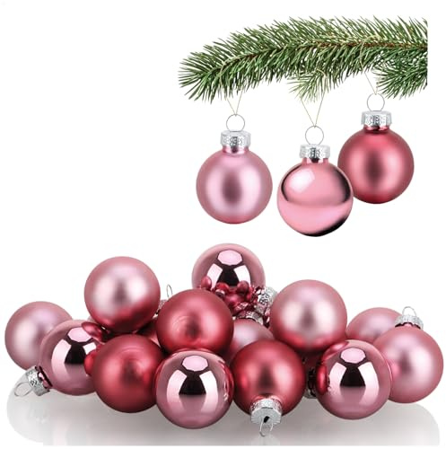 COM-FOUR® 20x Mini-Christbaumkugeln aus Glas - kleine Weihnachtskugeln für die Weihnachtsdekoration - Baumschmuck für den Weihnachtsbaum - Ø 3 cm