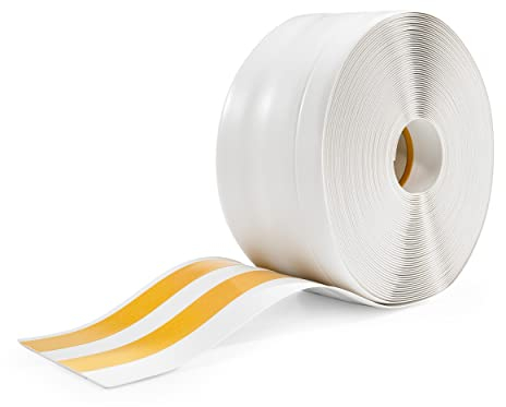 Weichsockelleiste Selbstklebend - 100 mm x 25 mm - Abschlussleiste, Breite Knickleiste - für Wände, Boden - PVC, Flexibel, Wasserdicht, Dekorativ - 20 Meter, Weiß