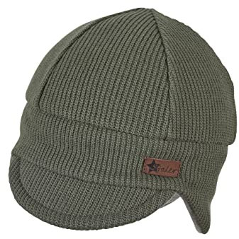 Sterntaler Baby - Jungen Strickmütze Baby Mütze Strick mit Schirm und Ohrenklappen, spinat, 49