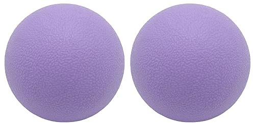 Hard Lacrosse Ball Massage Ball Therapy. Firm Trigger Point Massager Tool for Deep Tissue Yoga Physiotherapy Myofascial Release Muscle Relax Plantar Fasciitis Pain Relief (2 Pack) (Purple)