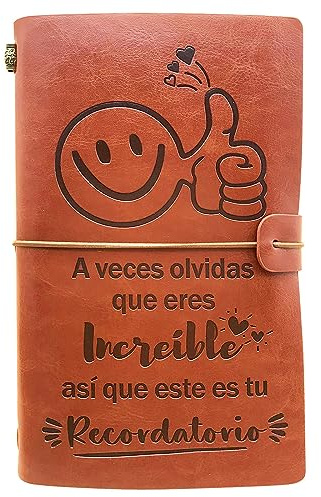 OMNIQI Regalos Originales para Mujer, Idea Regalo Amigo Invisible, Diario de cuero Inspiradores Cumpleaños Navidad Regalos para Mujer Amigas Profesores, Regalo Graduacion para Hija Hijo Niña