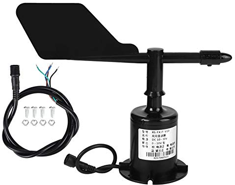 Qcwwy 0-10V 8 Direcciones de Indicación Sensor de Velocidad del Viento, Salida de Señal Ambiental Sensor de Velocidad del Viento de Policarbonato Anemómetro Sensor de Velocidad del