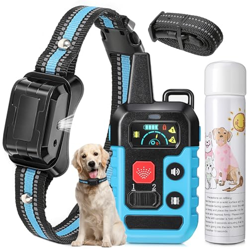 Citronella Collare addestramento cani con telecomando, spray antiabbaio modalità vibrate/acustico, sicuro, ricaricabile