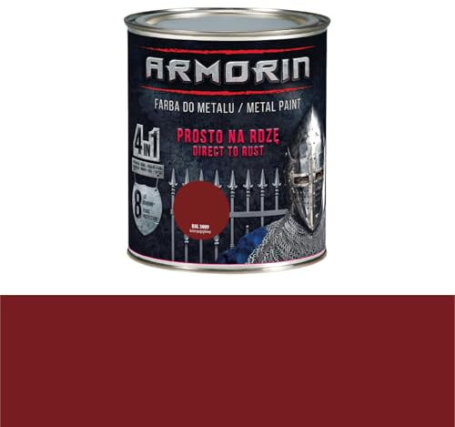 TRANS - PAL AMORIN Rust Beater, Rust Remover and Converter Metal Paint for Interior and Exterior, 0.75L, Variety of Colours (WINE)