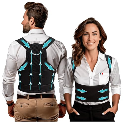Correcteur de Posture - Ceinture lombaire - Corset Femme - redresseur de dos - Ceinture lombaire Homme - Ceinture Lombaire Femme - Ceinture dorsale Homme - maintien du dos, du cou et des épaules (M)