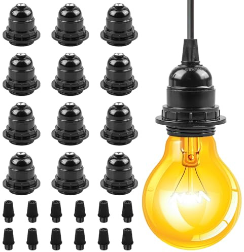 Douille E27, 250 V 4 A, noire, légère en bakélite avec coque rigide, support de lampe de rechange, pour lampe de table, lampadaire ou plafonnier