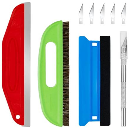 Umaki Herramienta para pegar papel pintado, instalación de papel tapiz altamente eficiente, más suave con borde guía recto de 30 cm, cepillo de pasta de papel tapiz de 27 cm, espátula de 21 cm