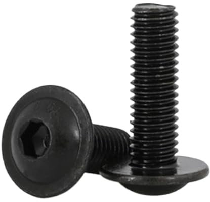 Lfang-Pernos Hexagonales M3 M4 M5 M6 M8 M10 Grado 10.9 Cabeza de botón semicircular negra con arandela Tornillos Allen hexagonales internos Perno, Duradero y resistente a la corrosión(M10X16 5PCS)