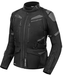 SHIMA Dune Chaqueta Moto Mujer GFLEXX Protector Espalda Hombro Codo Cazadora Motociclista Chaquetas Protecciones Impermeable Moto Armadura Cazadoras Motoero Invierno (Chaqueta Femenino, Negro, S)