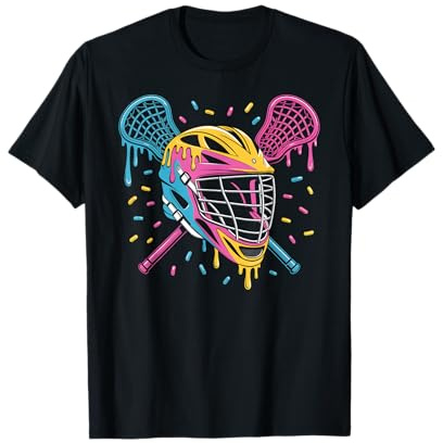 Lacrosse Ice Cream Drip Lax Boys Helmet Stick Youth Players T-Shirt