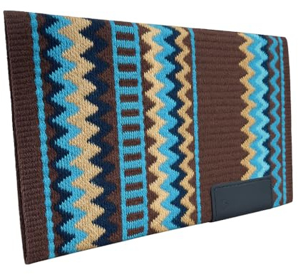 Western Show Saddle Pad/Blanket for Horses - Handmade Wool Saddle Blanket with New Zealand Design, Thick, Durable & Comfortable for Horse Riding m96 (34” L x 38” W x 1)
