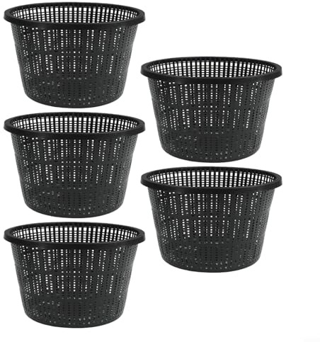 Yuanpgky Lot de 5 paniers hydroponiques pour plantes de bassin et de jardin, 21,1 cm, filet en plastique pour l'entretien des plantes aquatiques, compatibles avec le sol et les systèmes