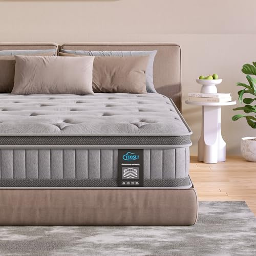 TeQsli Gel Taschenfederkernmatratze 180x200 cm H3 mittelfest 25 cm Höhe, Ergonomische 9-Zonen Matratze mit Gel Memory Schaum für Rückenunterstützung & Druckentlastung, Öko-Tex & CertiPUR Zertifiziert
