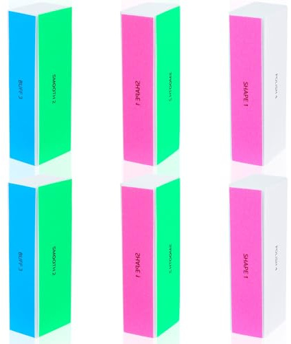 Set di 6 lucidanti colorate per unghie, 4 blocchi per lime, lucidare e lisciare le unghie, inclusi letto per unghie e bordi delle unghie