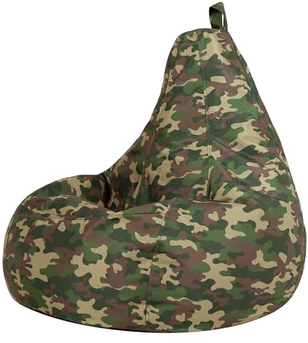 icon Dalton Gaming Bean Bag Chair with Filling Included, Camouflage Green | Made in the UK, Kids Beanbag, Comfy Chair, Durable Water-Resistant Fabric, Gifts for Kids, For Bedroom or Garden