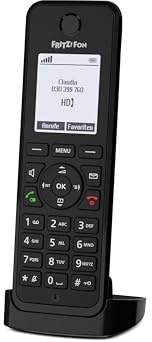 FRITZ!Fon M3 |Telefono DECT Comfort, display monocromatico da 1,8 pollici, telefonia HD, chiamate vivavoce full duplex, batteria lunga durata, trasmissione vocale crittografata, versione international