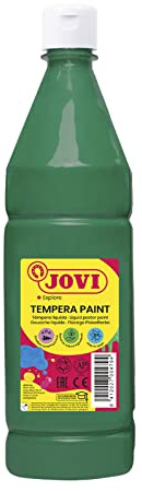Jovi 511 - Témpera líquida, Verde oscuro, 1000 ml | Pintura a base de ingredientes naturales, Fácil de lavar, Sin gluten