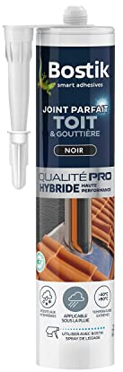 Bostik Mastic d’Étanchéité Joint Parfait Toit et Gouttière – Tous Matériaux – Extérieur – Résiste aux Intempéries et Températures Extrêmes – Applicable sous la Pluie – Hybride Polymère – Noir – 290 ml