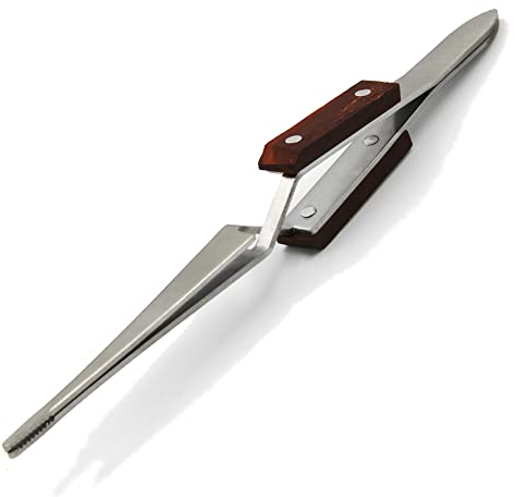 MMOBIEL Pinza para Soldadura con Parte de sujeción de Fibra de precisión Industrial de Acero Inoxidable con Punta Puntiaguda Recta con Enclavamiento Transversal para Reparaciones electrónicas