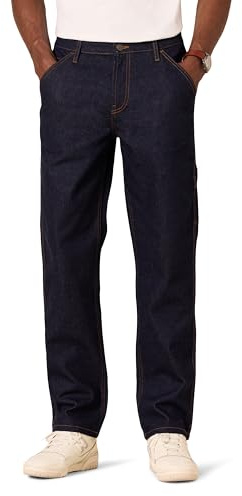 Amazon Essentials Jean de charpentier coupe décontractée pour homme, délavé, 106,7 x 86,4 cm (l x L)