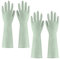 FDJZXW 2 Paar Gummihandschuhe,Wiederverwendbare Haushaltshandschuhe,Rutschfest Spülhandschuhe,Putzhandschuhe,Langarm,Starker Griff,Angenehm zu Tragen,für Küche,Spülen,Putzen(Grün-S)