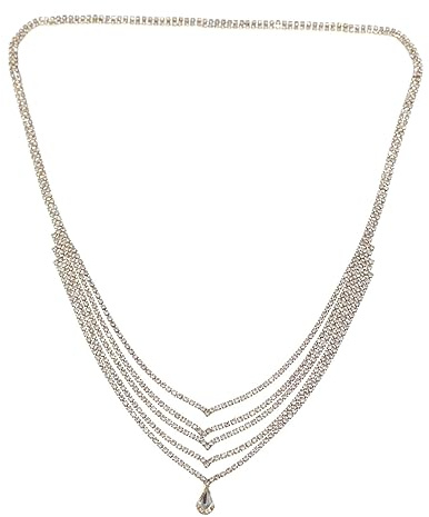 SAFIGLE Cadena Frente Gemas de Imitación 1 Unidad Diseño Multicapas Tamaño Único Tocado para Mujer Boda Fiesta Elegante Accesorios para Cabello Dorado Borlas y Colgante Central